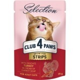 Влажный корм для кошек Club 4 Paws Selection Плюс Полоски с индейкой в крем супе из моркови 85 г