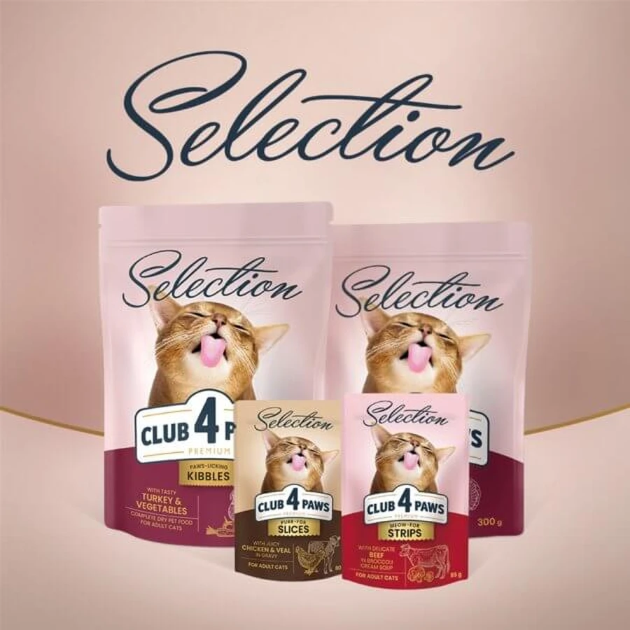 Влажный корм для кошек Club 4 Paws Selection Плюс Полоски с индейкой в крем супе из моркови 85 г: цены и характеристики