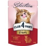 Вологий корм для котів Club 4 Paws Selection Плюс Смужки з кроликом у соусі 85 г