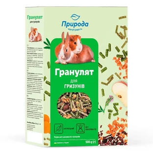 Корм для грызунов Природа «Гранулят» для всех видов грызунов 500 г