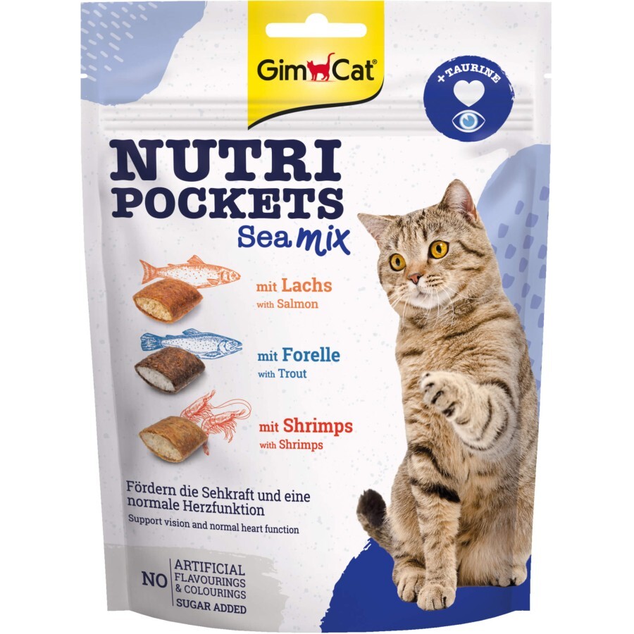 Ласощі для котів GimCat Nutri Pockets Морський мікс 150 г: ціни та характеристики