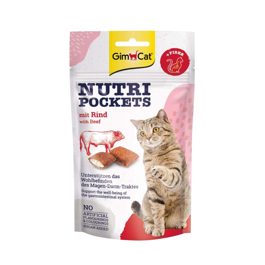 Ласощі для котів GimCat Nutri Pockets Яловичина + Солод 60 г: ціни та характеристики