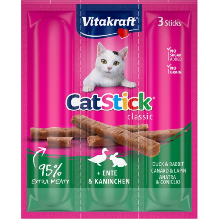 Лакомство для котов Vitakraft мясные палочки утка и кролик 3х6г: цены и характеристики