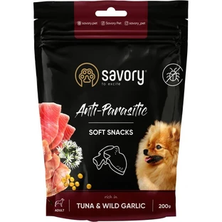 Лакомство для собак Savory с антипаразитарным эффектом, тунец и чеснок 200 г
