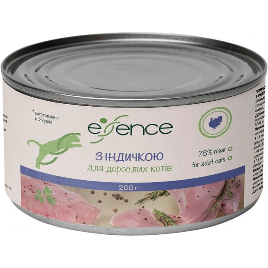 Паштет для кошек Essence с индейкой 200 г: цены и характеристики