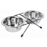 Посуда для собак Trixie низкая подставка с мисками 450 мл/12 см