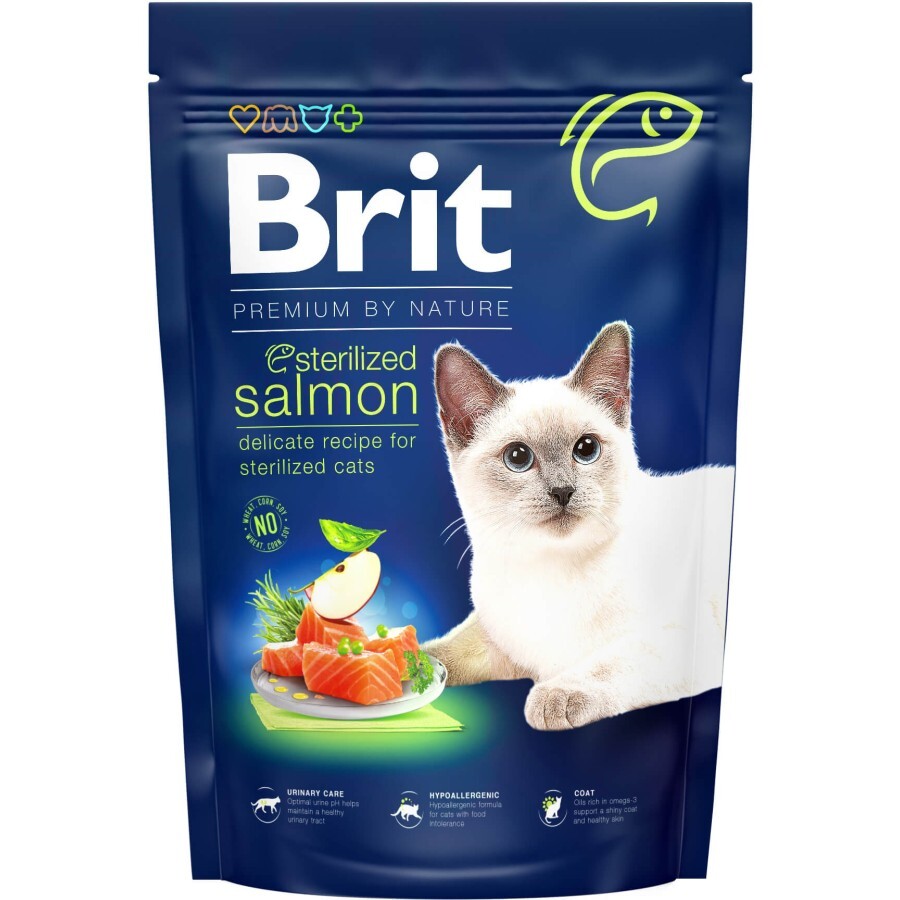 Сухой корм для кошек Brit Premium by Nature Cat Sterilized Salmon 1.5 кг: цены и характеристики