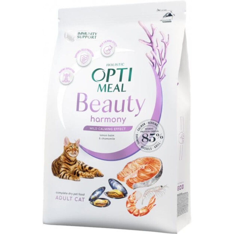 Сухий корм для котів Optimeal Beauty Harmony беззерновий на основі морепродуктів 4 кг: ціни та характеристики