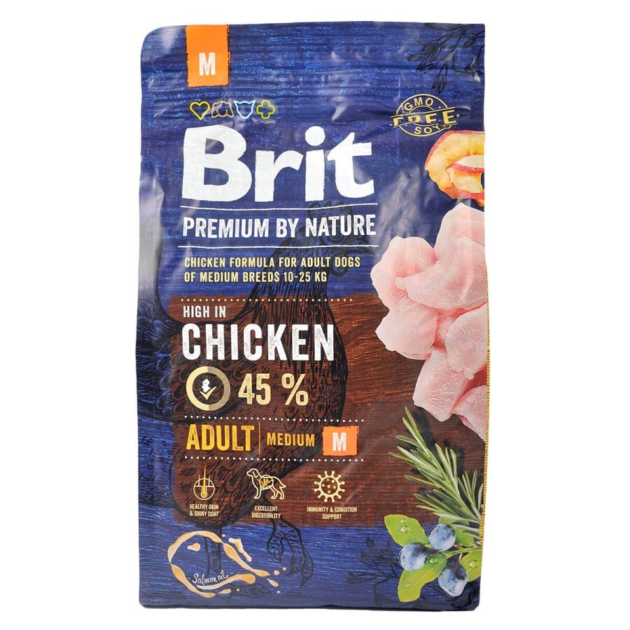 Сухой корм для собак Brit Premium Dog Adult M 3 кг: цены и характеристики