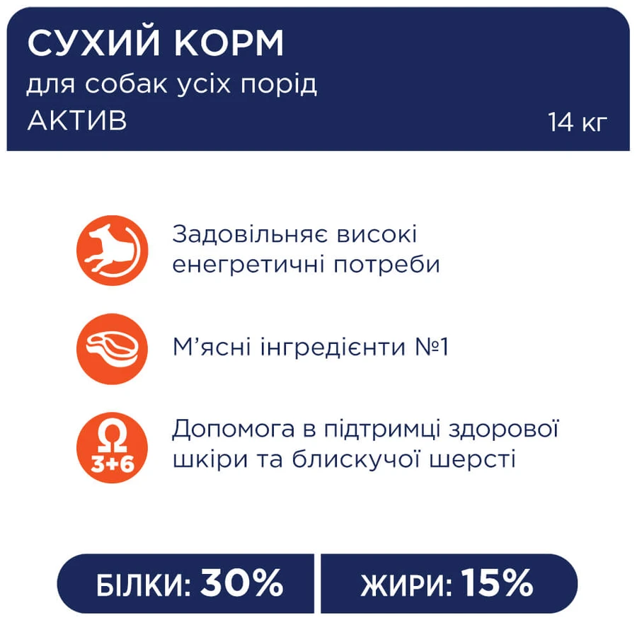 Сухой корм для собак Club 4 Paws Премиум. Актив 14 кг: цены и характеристики