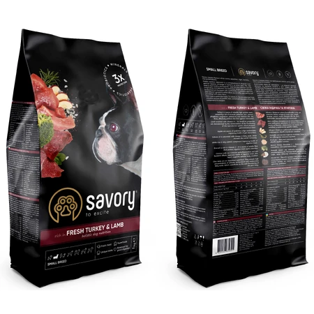 Сухий корм для собак Savory Small Breed rich in Fresh Turkey and Lamb 1 кг: ціни та характеристики
