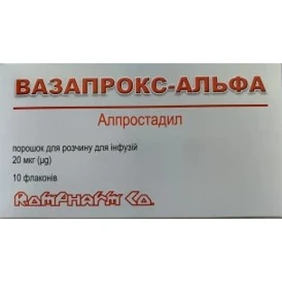 Вазапрокс-Альфа порошок для р-ну д/інф. по 20 мкг №10 у флак.