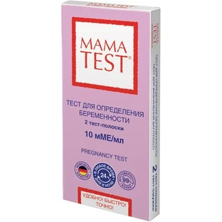 Тест-полоска MamaTest для определения беременности, 2 шт.
