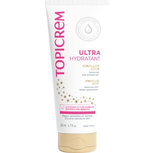 Крем для тела Topicrem Ultra-Moisturizing Sparkling Body, ультраувлажняющий, с эффектом мерцания, 200 мл