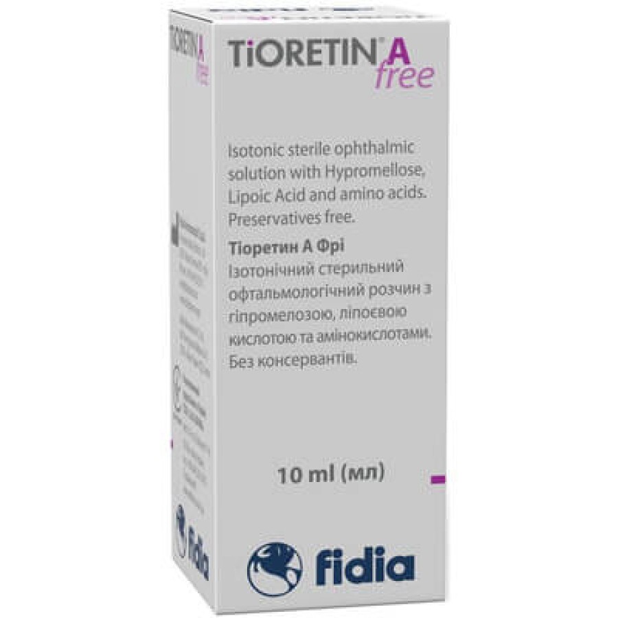 Тиоретин А Фри р-р офтальмологический изотонический стерильный, 10 мл: цены и характеристики
