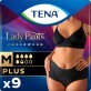 Подгузники-трусики для женщин Tena Lady Pants Plus Medium, черные, 9 шт