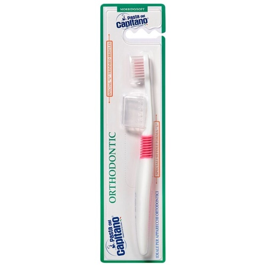 Зубна щітка Pasta del Capitano Orthodontic, м'яка, біло-рожева: ціни та характеристики