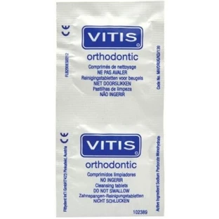 Таблетки Vitis Orthodontic для очищення ортодонтичних конструкцій, 2 шт.