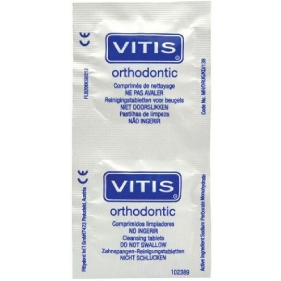 Таблетки Vitis Orthodontic для очистки ортодонтических конструкций, 2 шт. : цены и характеристики