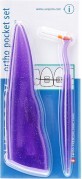 Набір Curaprox Ortho Pocket Set, фіолетовий, (brushes 07,14,18/3pcs + UHS/1pcs + orthod/wax/1pcs + box)	