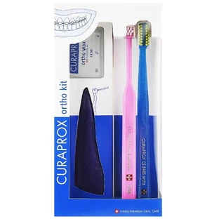 Набор Curaprox Ortho Kit, вариант 4  (brush/1pcs + brushes 07,14,18/3pcs + UHS/1pcs + orthod/wax/1pcs + box)