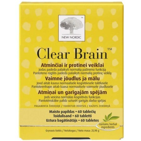 Комплекс New Nordic Clear Brain для улучшения памяти, таблетки №60