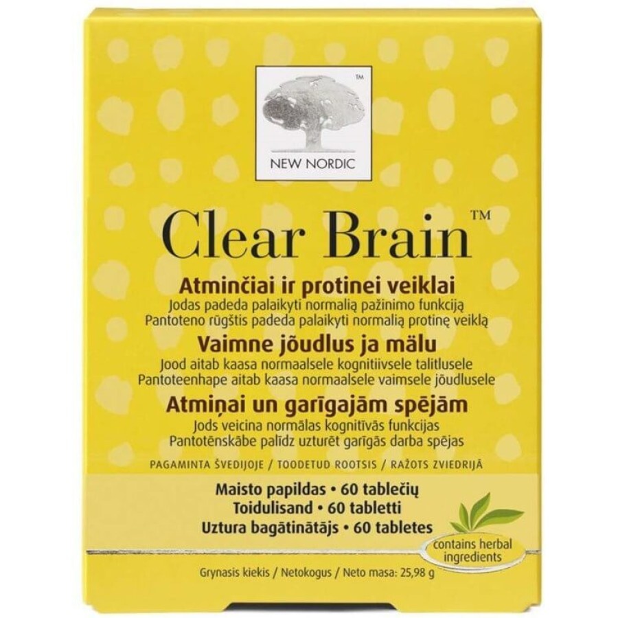 Комплекс New Nordic Clear Brain для улучшения памяти, таблетки №60: цены и характеристики