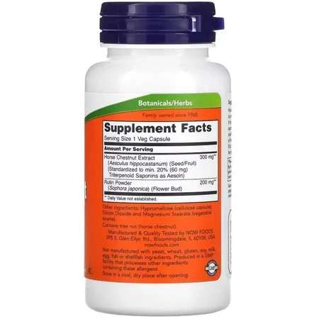 Кінський каштан 300 мг, Horse Chestnut, Now Foods, 90 вегетаріанських капсул: ціни та характеристики
