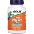 Коралловый Кальций плюс 1430 мг, Coral Calcium Plus, Now Foods, 100 вегетарианских капсул