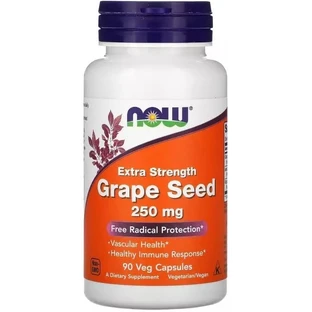 Екстракт виноградних кісточок 250 мг, Extra Strength Grape Seed, Now Foods, 90 вегетаріанських капсул