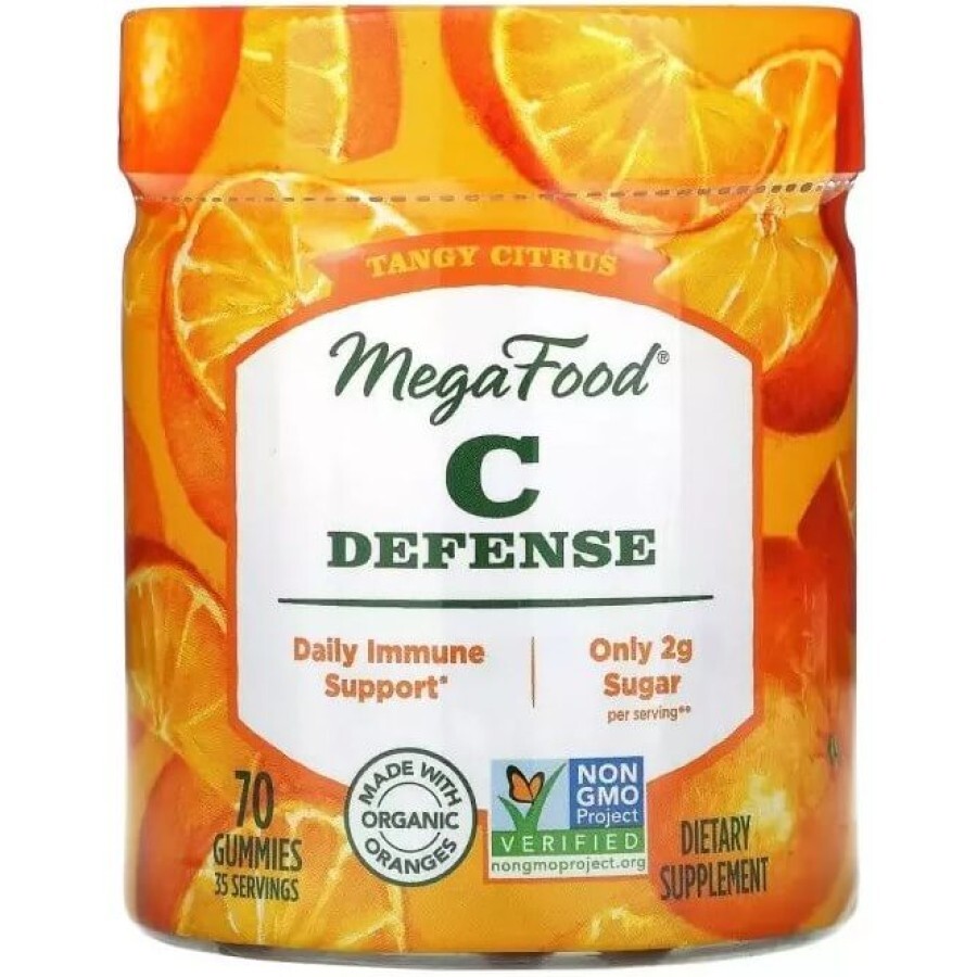 Щоденний захист імунітету з вітаміном C пікантний цитрус C Defense MegaFood, 70 жувальних мармеладок: ціни та характеристики