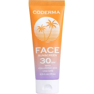 Солнцезащитный крем для лица Coderma SPF 30 с гиалуроновой кислотой, 75 мл