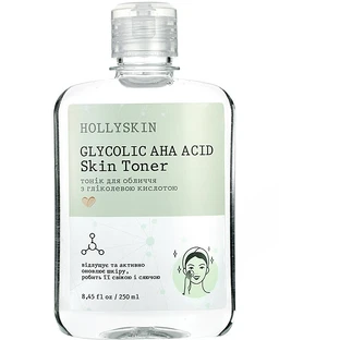 Тонік для обличчя, з гліколевою кислотою Hollyskin Glycolic AHA Acid Skin Toner 250 ml