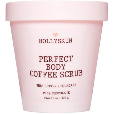 Скраб для ідеально гладенької шкіри, з маслом ши й скваланом Hollyskin Perfect Body Coffee Scrub Pink Chocolate, 300 г