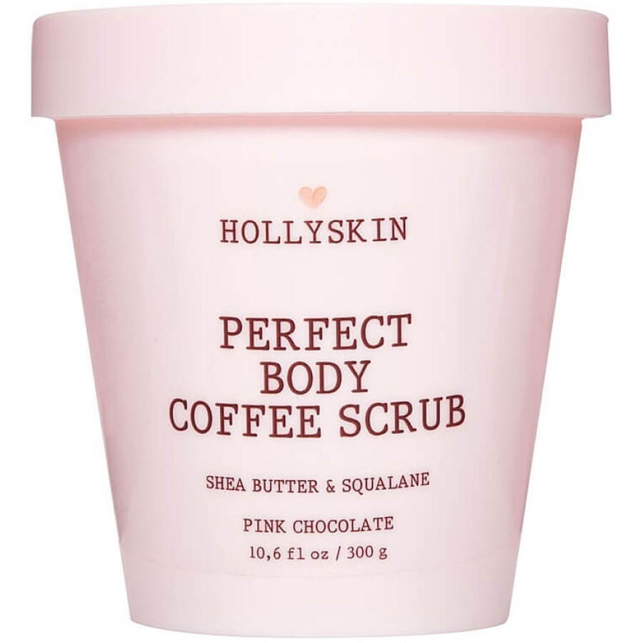Скраб для ідеально гладенької шкіри, з маслом ши й скваланом Hollyskin Perfect Body Coffee Scrub Pink Chocolate, 300 г: ціни та характеристики