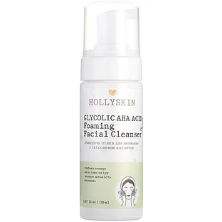 Очищувальна пінка для вмивання з гліколевою кислотою Hollyskin Glycolic AHA Acid Foaming Facial Cleanser, 150 ml
