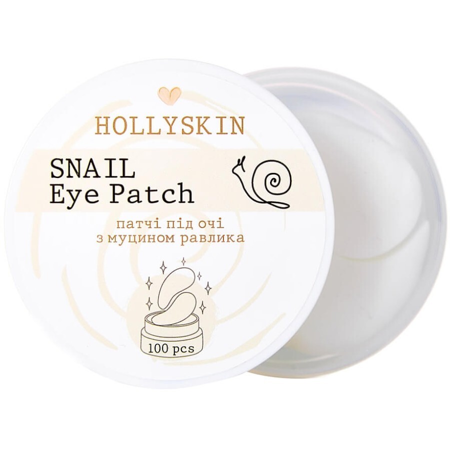 Патчі під очі з муцином равлика Hollyskin Snail Eye Patch, 100 шт.: ціни та характеристики