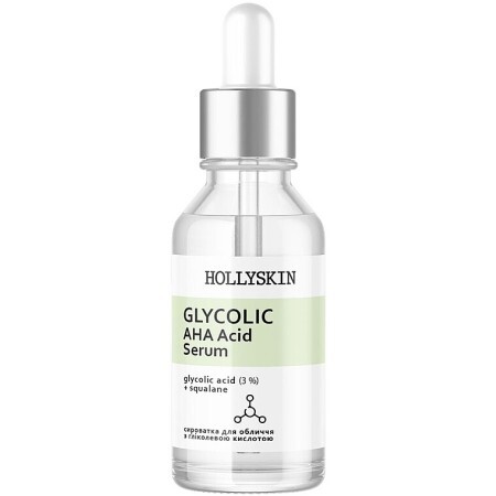 Сироватка для обличчя на основі гліколевої кислоти Hollyskin Glycolic AHA Acid Serum, 30 ml