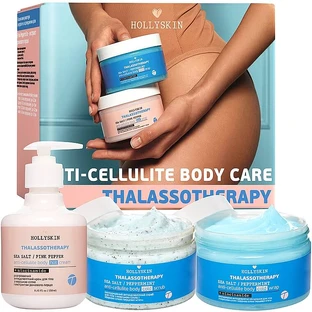 Набір "Антицелюлітний" Hollyskin Thalassotherapy Firming Body (b/cr/250 ml + b/wrap/250ml + b/scrub/250ml)