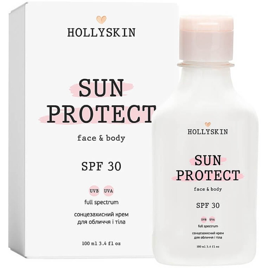 Солнцезащитный крем для лица и тела Hollyskin Sun Protect Face&Body Cream SPF 30, 100 мл: цены и характеристики