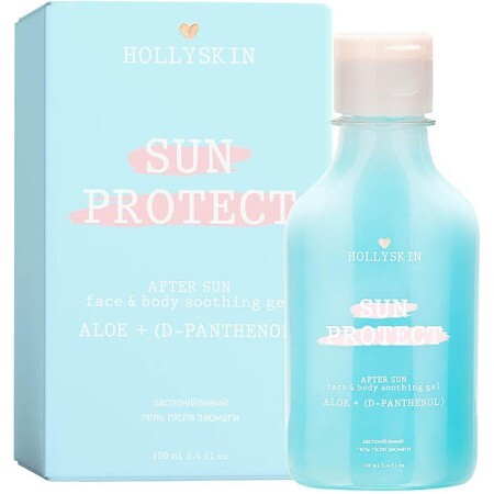 Заспокійливий гель після засмаги з алое вера й Д-пантенолом Hollyskin Sun Protect After Sun Face&Body Soothing Gel Aloe + D-Panthenol, 100 мл