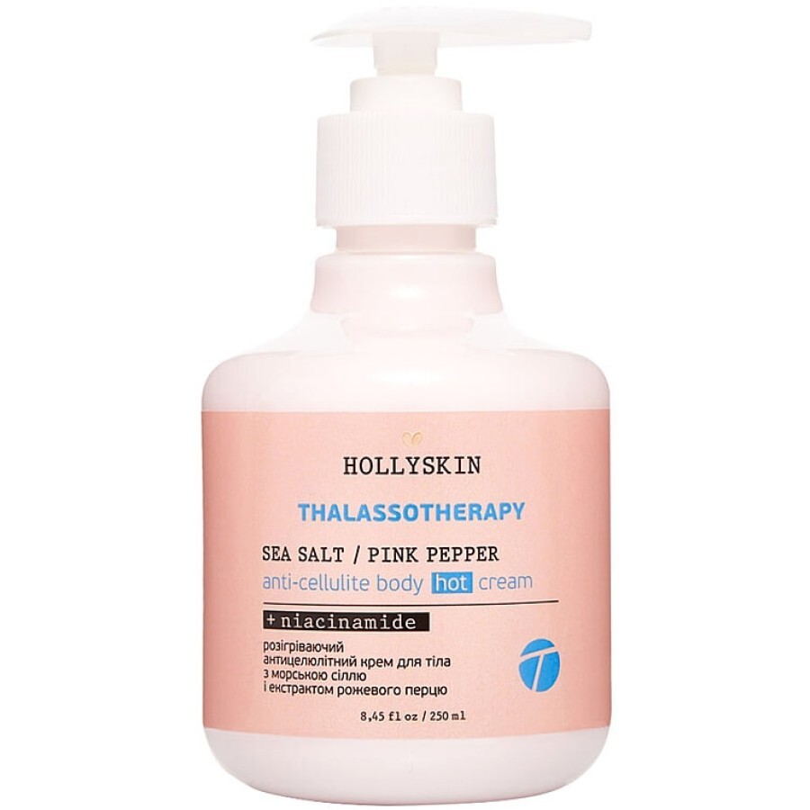 Розігрівальний антицелюлітний крем для тіла Hollyskin Thalassotherapy Sea Salt Pink Pepper Anti-cellulite Body Hot Cream, 250 мл: ціни та характеристики