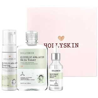 Набір Hollyskin Glycolic AHA Acid Basic Care (foam/150ml + ser/50ml + toner/250ml)