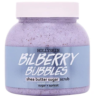 Сахарный скраб с маслом ши и перлитом Hollyskin Bilberry Bubbles, 300 мл