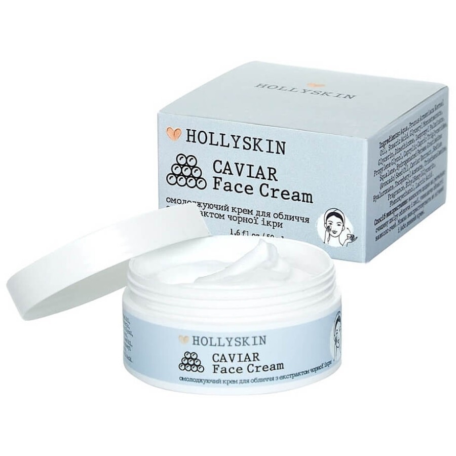 Омолоджувальний крем для обличчя з екстрактом чорної ікри Hollyskin Caviar Face Cream, 50 мл: ціни та характеристики