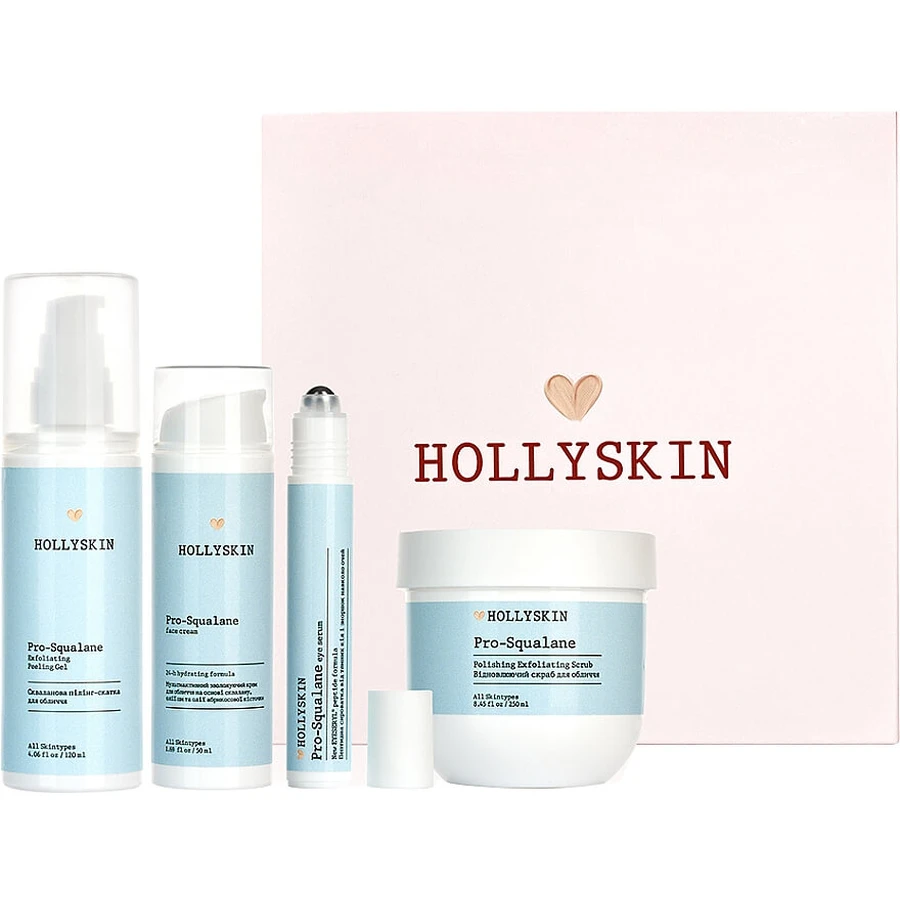 Набор Hollyskin Pro-Squalane (cr/50ml+eye/ser/15ml+peel/gel/120ml+scr/250ml): цены и характеристики