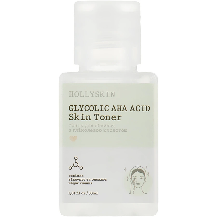 Тоник для лица с гликолевой кислотой Hollyskin Glycolic AHA Acid Skin Toner, 30 мл: цены и характеристики