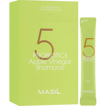 Мягкий безсульфатный шампунь с пробиотиками и яблочным уксусом Masil 5 Probiotics Apple Vinegar Shampoo (пробник), 8 мл: цены и характеристики