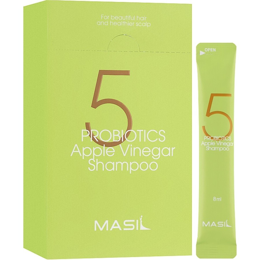 Мягкий безсульфатный шампунь с пробиотиками и яблочным уксусом Masil 5 Probiotics Apple Vinegar Shampoo (пробник), 8 мл: цены и характеристики