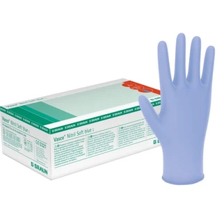 Рукавички B. Braun Vasco Nitril Soft blue, нітрилові, без пудри, сині, розмір M, №200